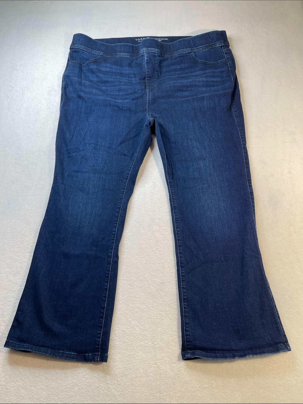 torrid LEAN JEAN SLIM BOOT SUPER SOFT Dark Blue Stretch Flare TORRID SIZE 4 S